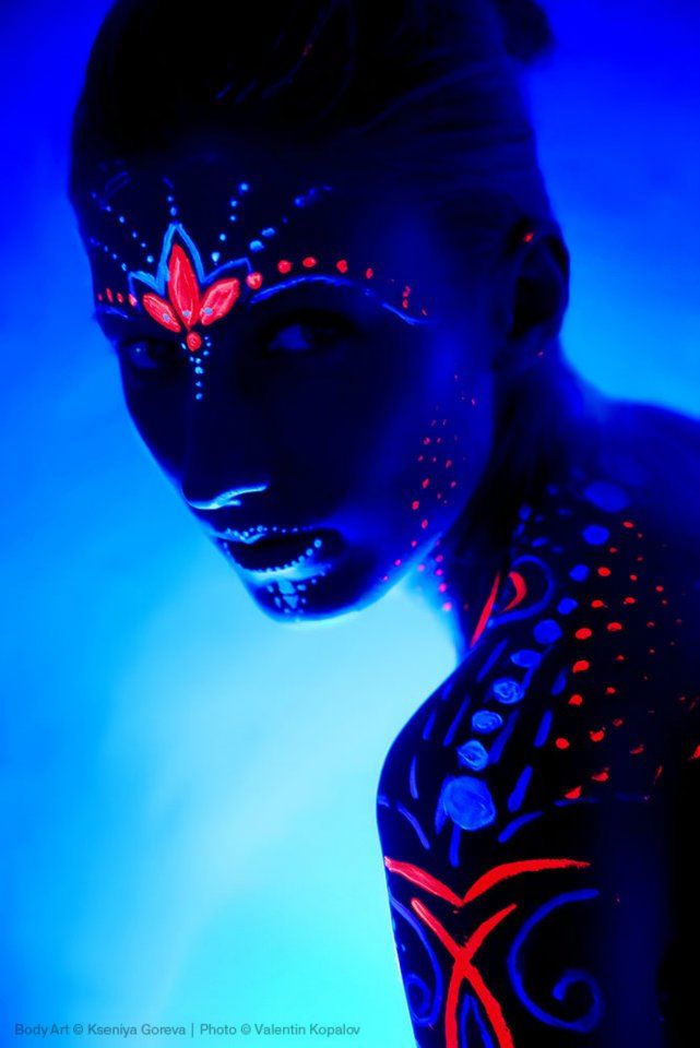 641x960 Uv Paint Fun Psytrance! Neon, Body Paint And Face - Uv Painting