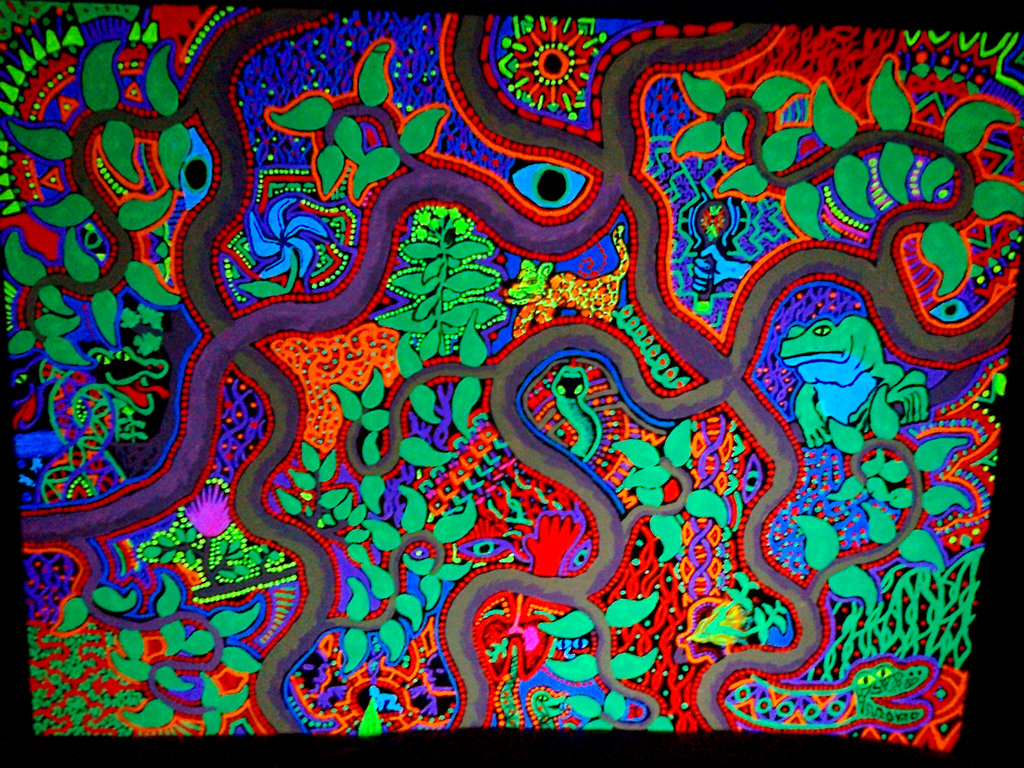 1024x768 Plant Visions (46 X 61 Cm Canvas, Uv Paint) By Tryptadelic - Uv Painting