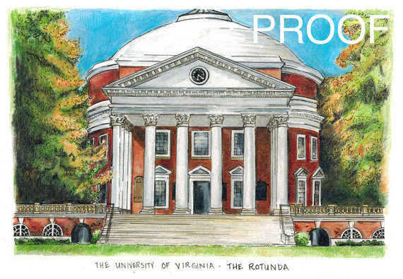 570x395 The University Of Virginia The Rotunda Available Nov. 1 - Uva Rotunda Painting