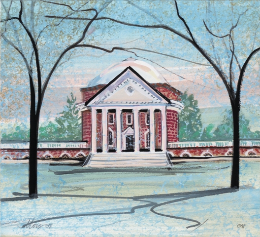 528x480 Uva's Rotunda P. Buckley Moss Galleries Ltd - Uva Rotunda Painting