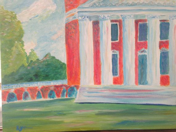 570x428 Perspective U.v.a. Rotunda Original 18x14 Acrylic Painting - Uva Rotunda Painting