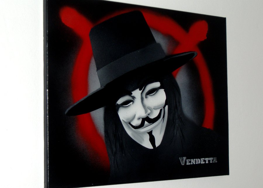900x644 V For Vendetta Painting By Gcrackle1 - V For Vendetta Painting
