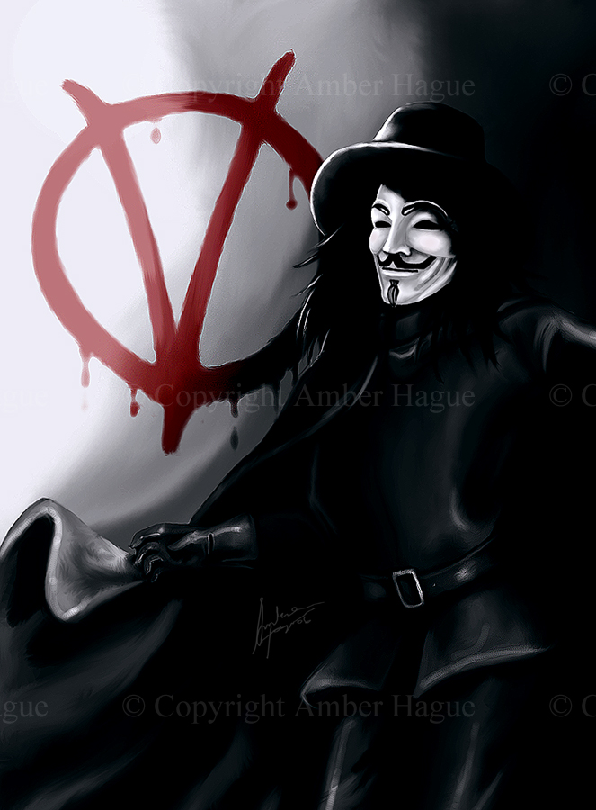 663x900 V For Vendetta By Ahague - V For Vendetta Painting