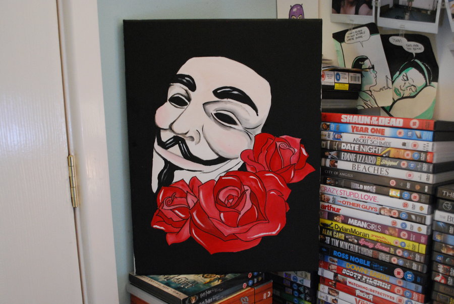 900x602 V For Vendetta By Calliemay - V For Vendetta Painting