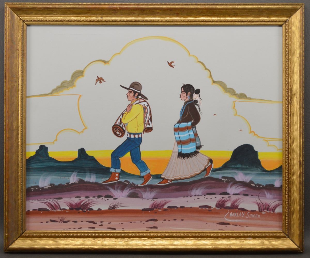 1200x997 Navajo Oil Painting By Charlie Singer - V Singer Painting