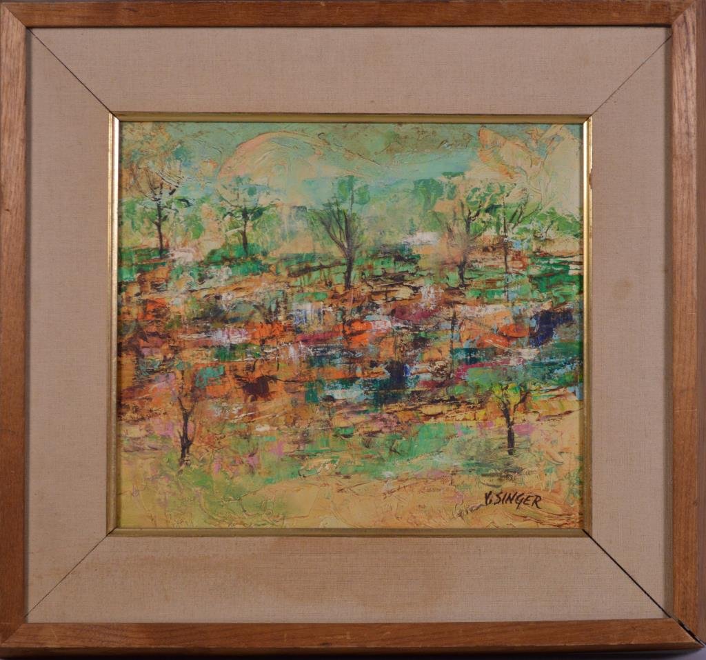 1024x957 V. Singer, (20th Century American) Abstract - V Singer Painting