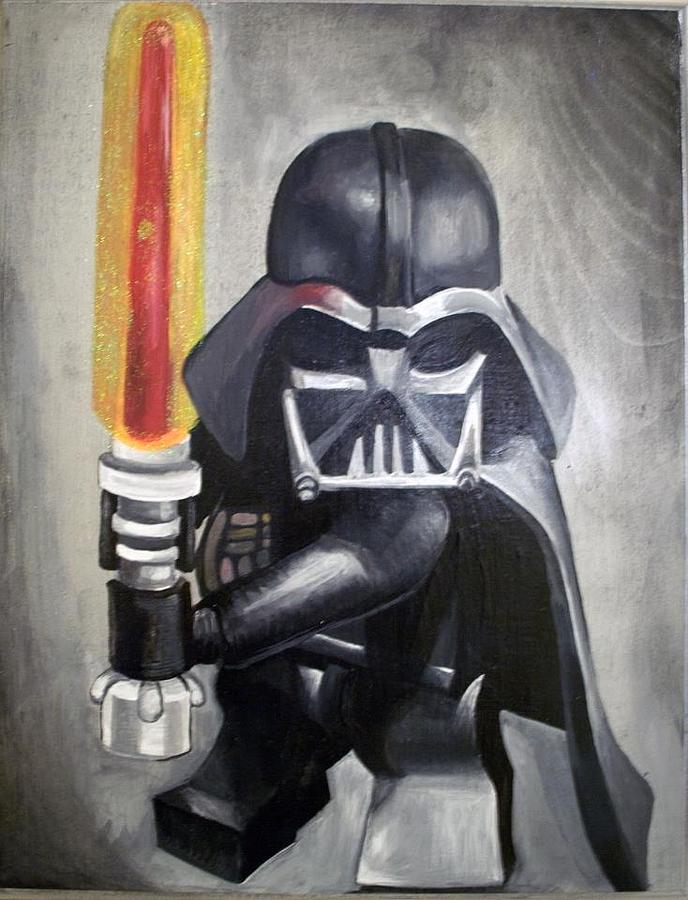688x900 Lego Darth Vader Painting By Nancy Mitchell - Vader Painting