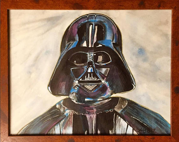 570x453 Original Darth Vader Painting By D4bblz - Vader Painting