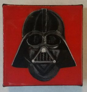 284x300 Star Wars Darth Vader Acrylic Painting On 4x4 Inch Canvas - Vader Painting