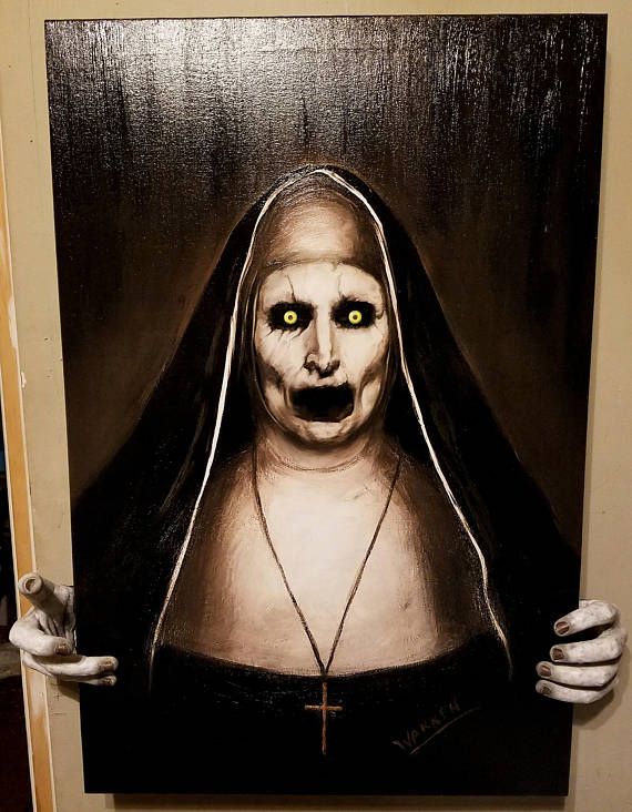 570x732 The Conjuring Nun Valak Painting Spooky Paintings - Valak Painting