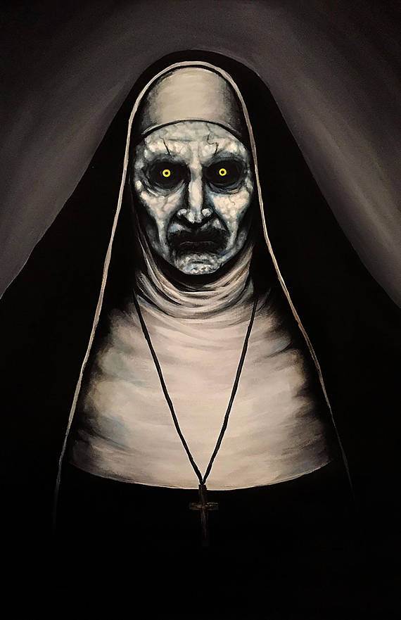 570x881 Valak The Demon Nun Conjuring Art Print Reproduction - Valak Painting