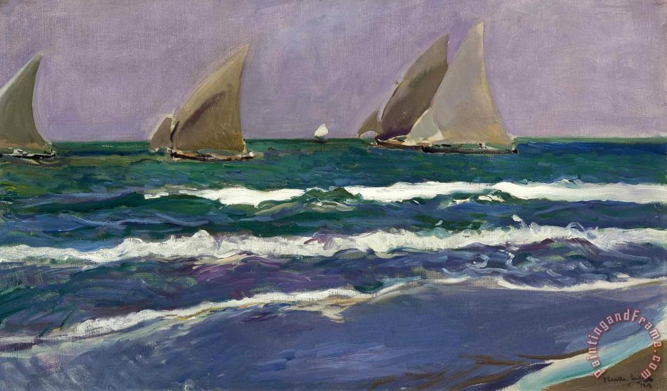 960x564 Joaquin Sorolla Y Bastida Velas En El Mar, Valencia Painting - Valencia Painting