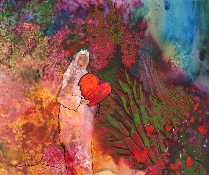 709x593 Happy Valentine's Day The Queen Of Hearts - Valentine Painting