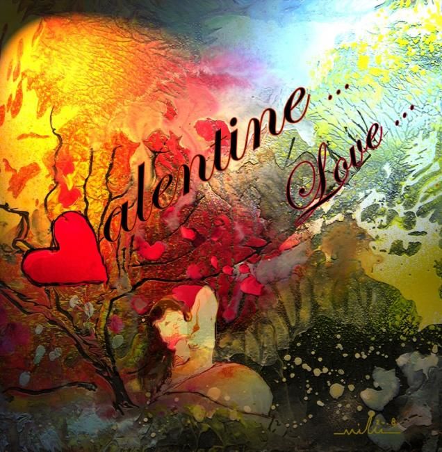 636x650 Valentine's Love (Miki De Goodaboom) - Valentine Painting