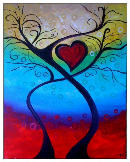 502x625 Valentine Acrylic Painting With Miguel Flores - Valentine Painting