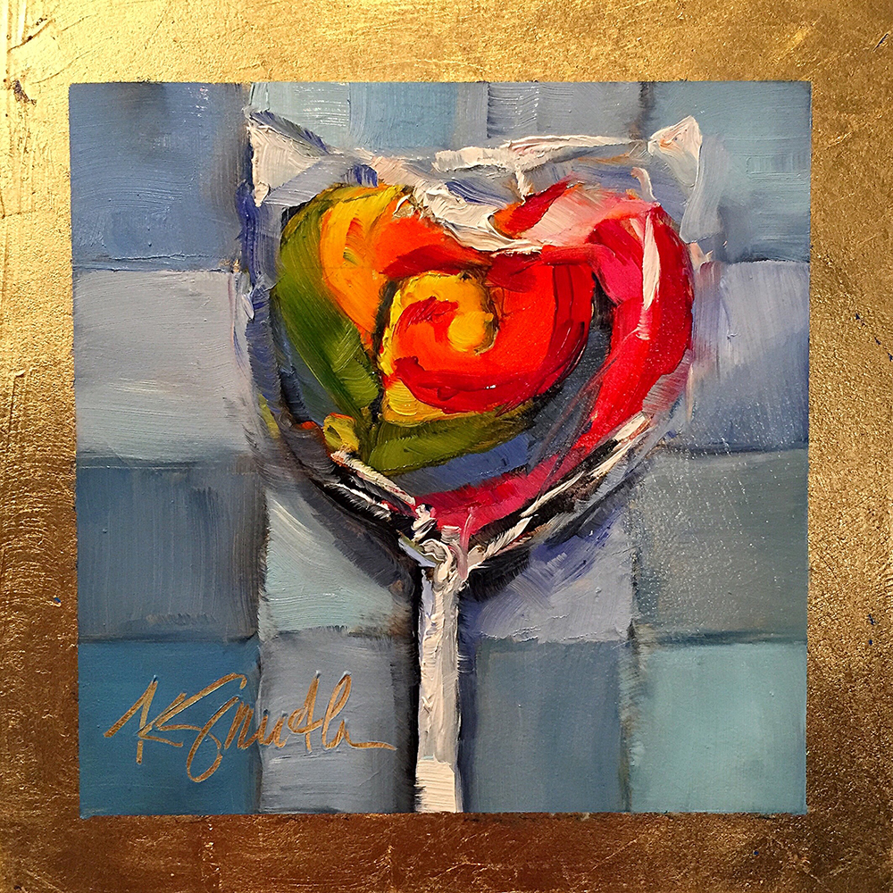 1000x1000 Be My Valentine Is An Original Oil Painting Of Lollipop Heart - Valentine Painting