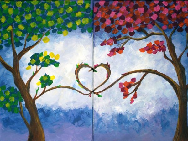 600x450 Feb 9 Pre Valentine's Day Couples Paint Night Fundraiser - Valentines Day Painting