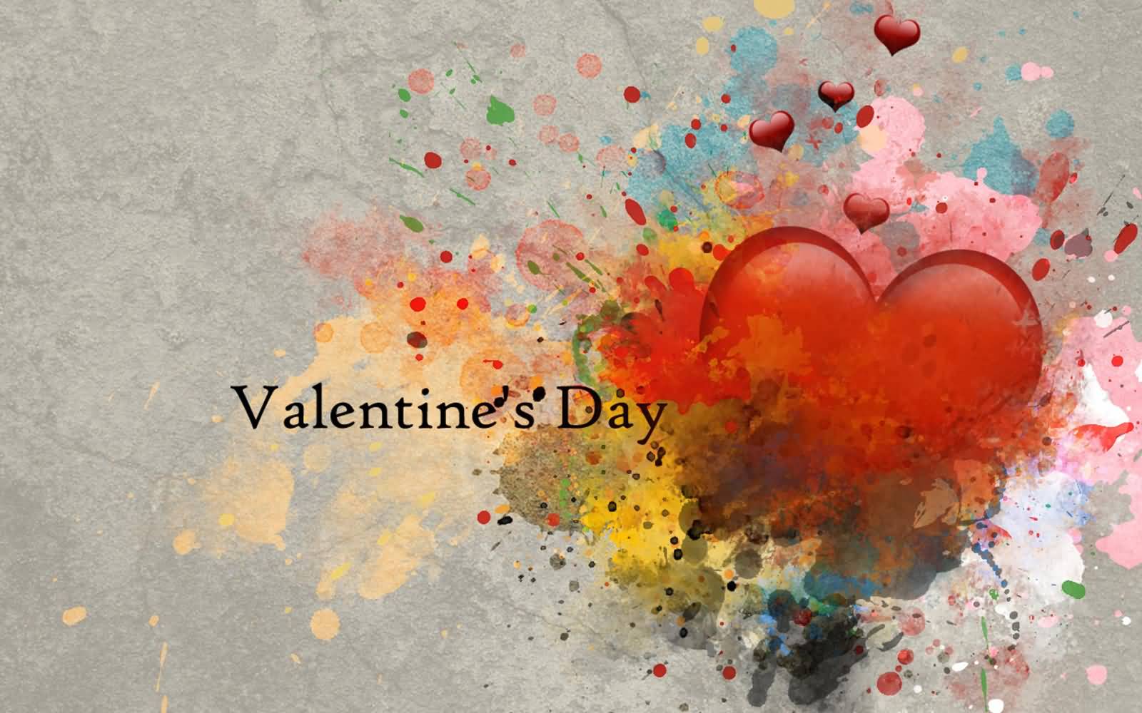 1600x1000 Valentine's Day Hearts Painting Wallpaper - Valentines Day Painting