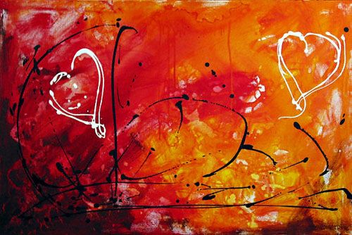 500x334 Abstract Valentine Art Abstract Art, Modern Abstract Painting - Valentines Day Painting