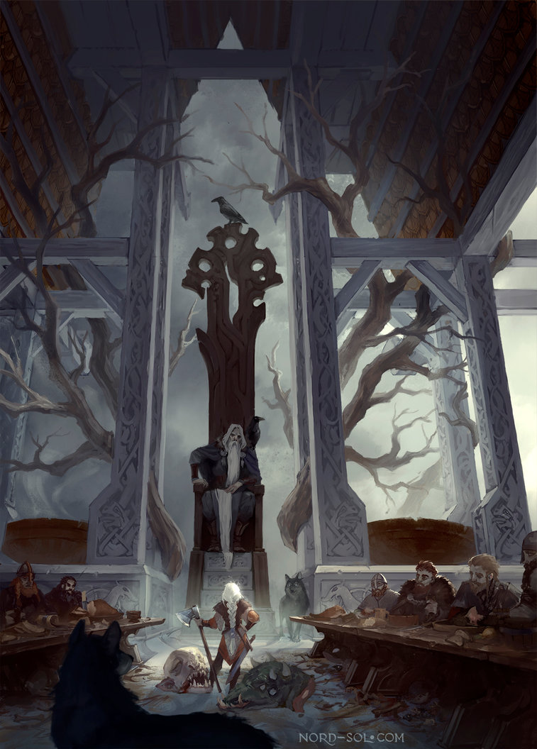 757x1056 New Guy In Valhalla By Nord Sol - Valhalla Painting