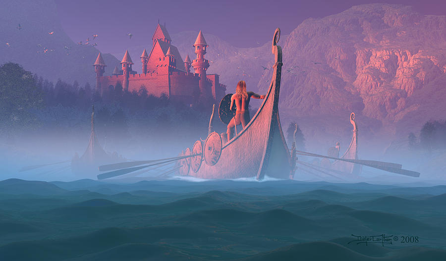 900x527 The Shores Of Valhalla Digital Art By Dieter Carlton - Valhalla Painting