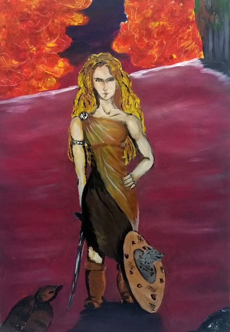 770x1111 Saatchi Art Valkyrie Painting By Lolita Parekh - Valkyrie Painting