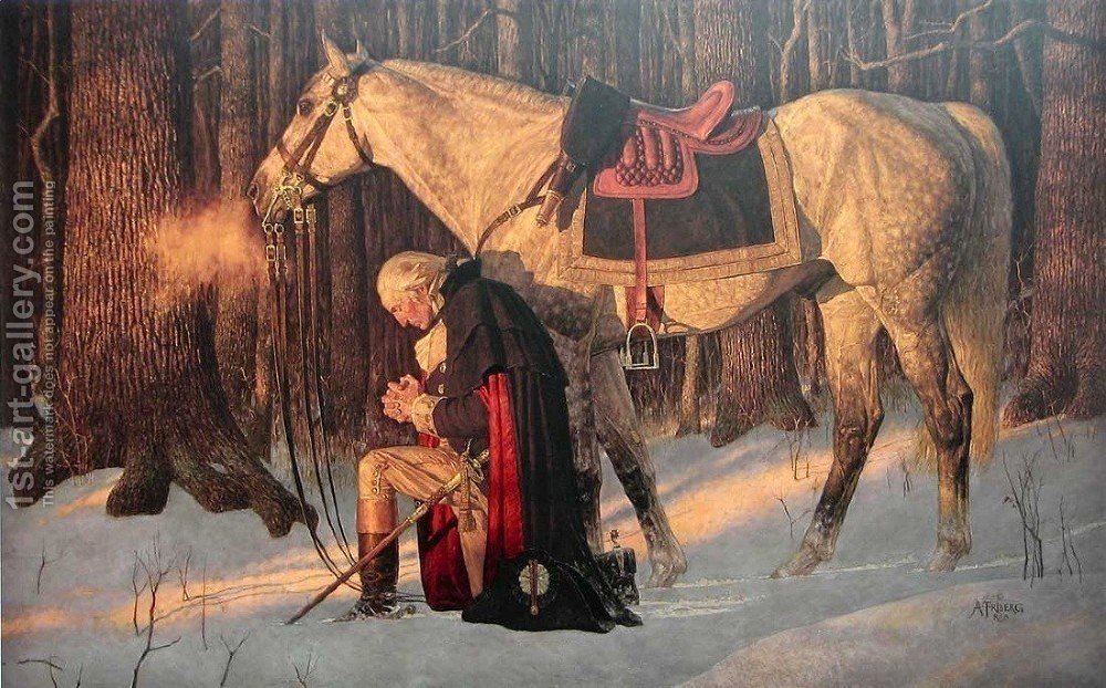 1000x622 Prayer - Valley Forge Painting