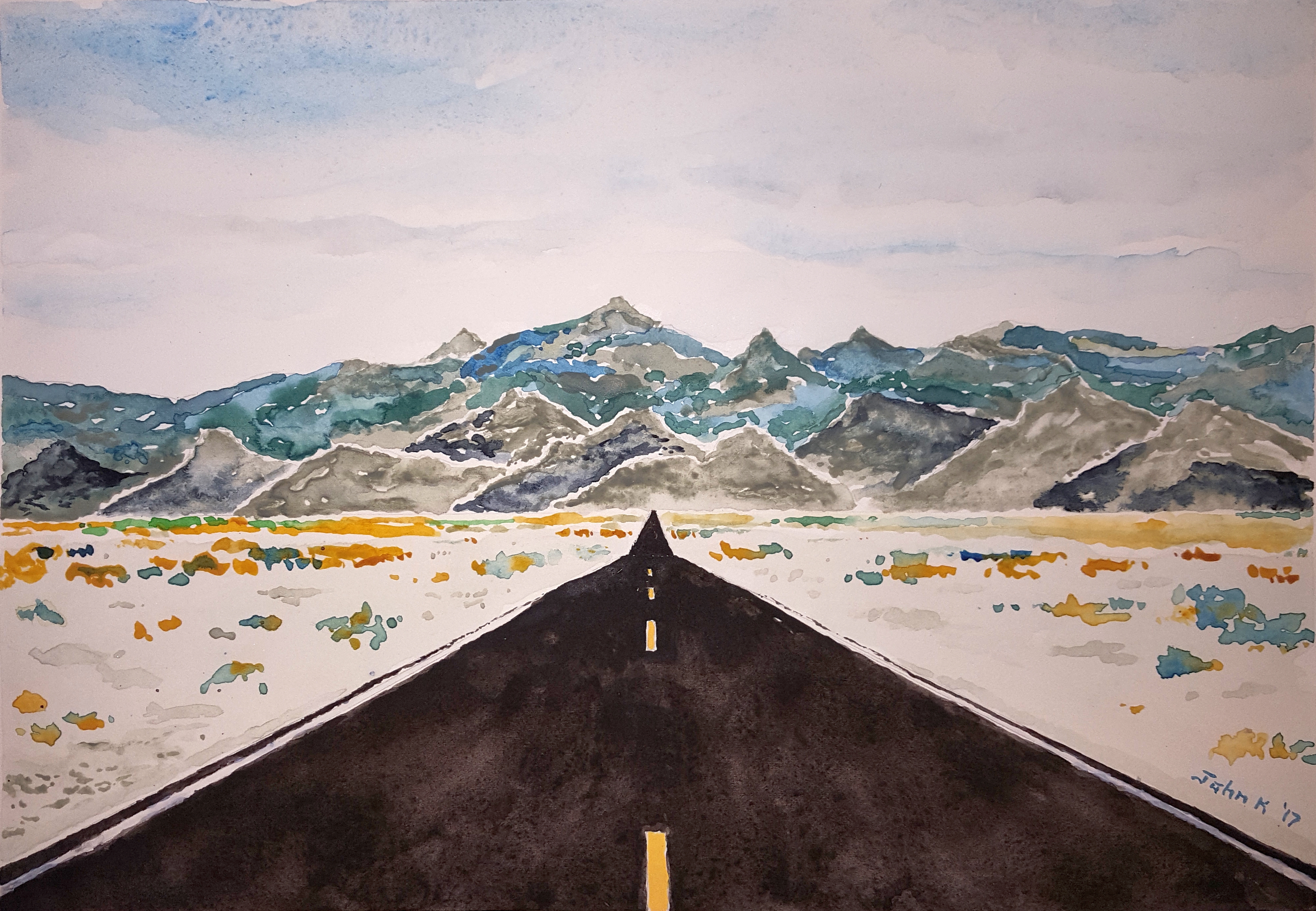 3980x2756 New Watercolor ~ Death Valley Lore Art Of Lore - Valley Of Death Painting