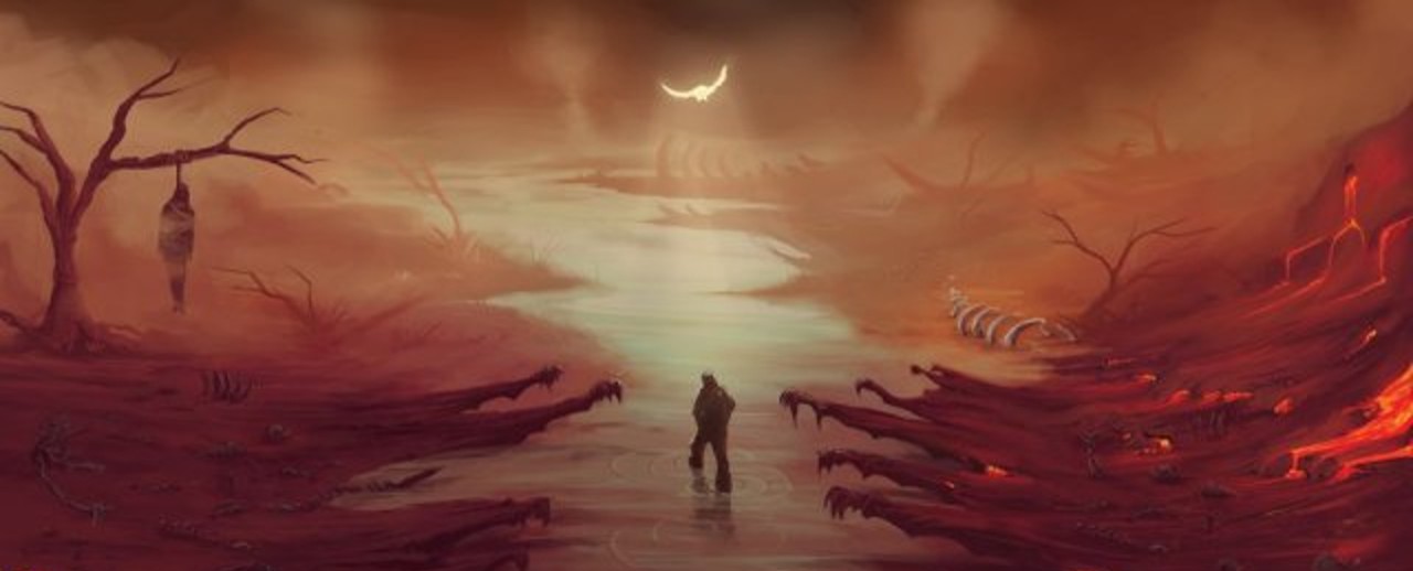 1280x518 Photo Notes Amp Poems Through Valley - Valley Of Death Painting