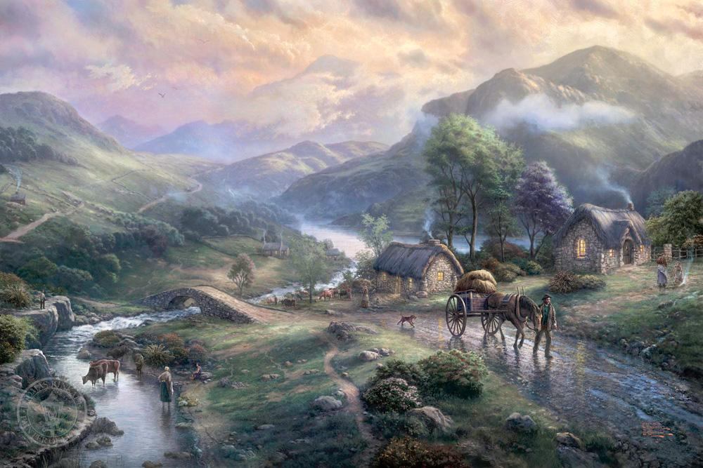 1000x667 Thomas Kinkade Emerald Valley Painting Framed Paintings For Sale - Valley Painting