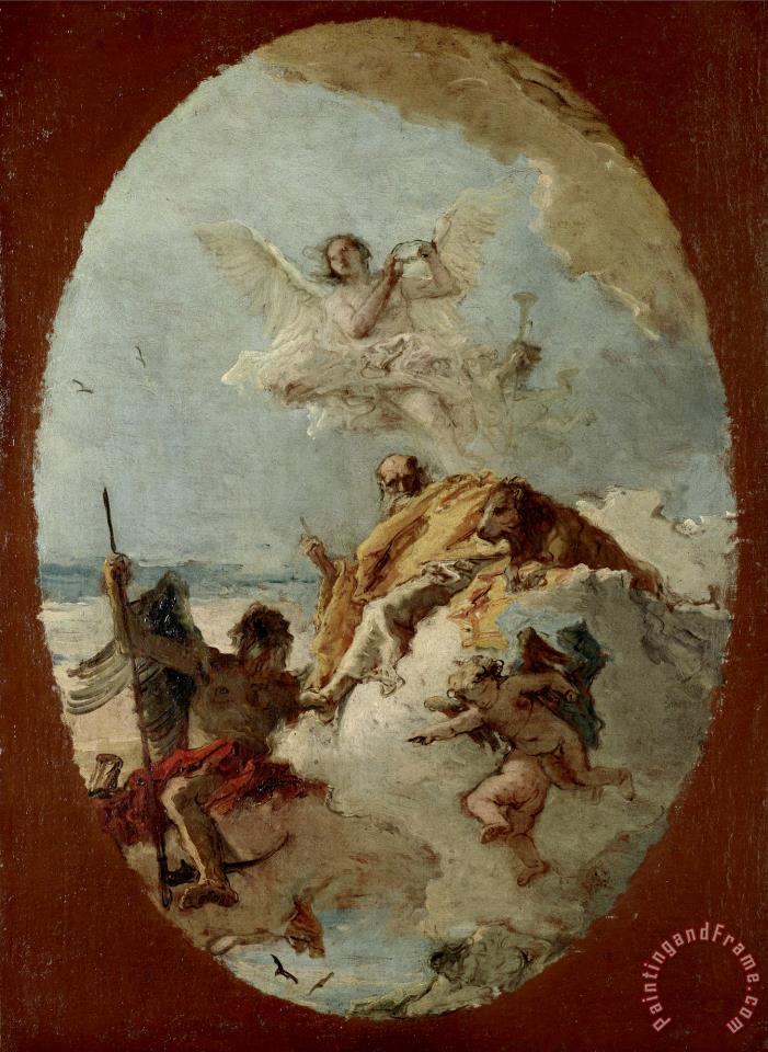 701x960 Giovanni Battista Tiepolo The Triumph Of Valor Over Time - Valor Painting