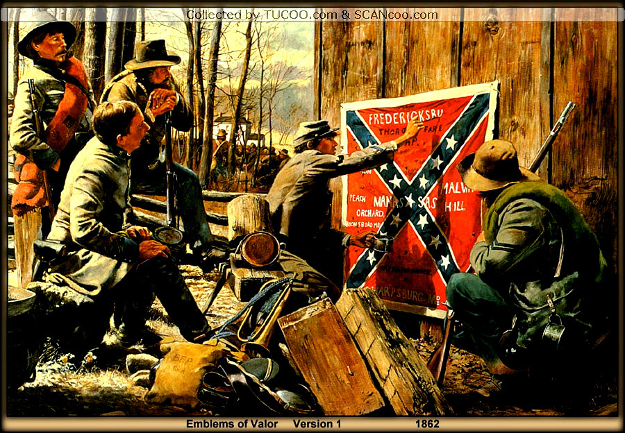 900x624 Emblems Of Valor Version 1 American Civil War Handmade Oil - Valor Painting