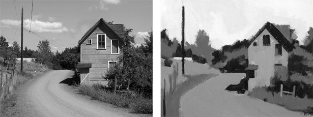 615x230 Landscape Painting Excerpt From Chapter 5 Simplification And Massing - Value Painting