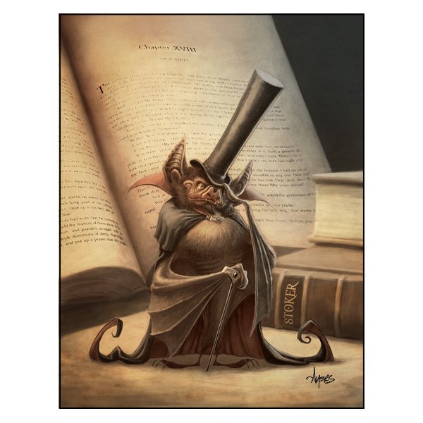 600x600 The Daily Zoomart Sir Desmodus Rotundus Vampire Bat Print - Vampire Bat Painting