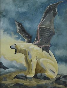 227x300 Vampire Bat Paintings - Vampire Bat Painting
