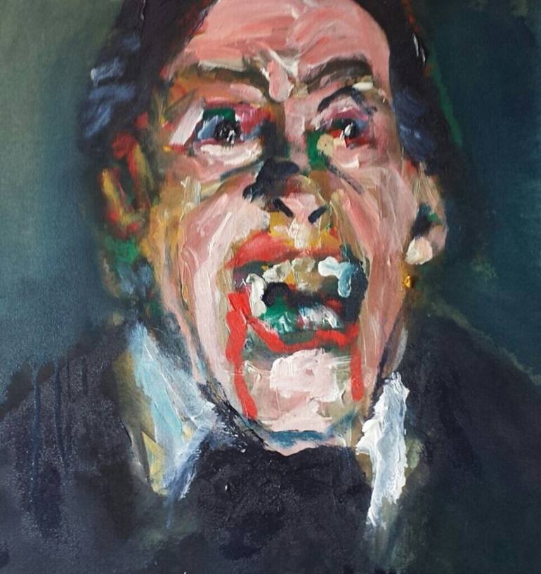 770x818 Saatchi Art Christopher Lee As Vampire Painting By Larry Caveney - Vampire Painting