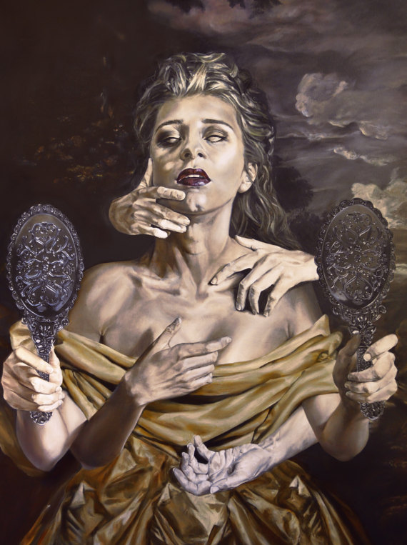 570x763 Vampire Classical Portrait Dark Surrealism Oil Painting Fine Art - Vampire Painting