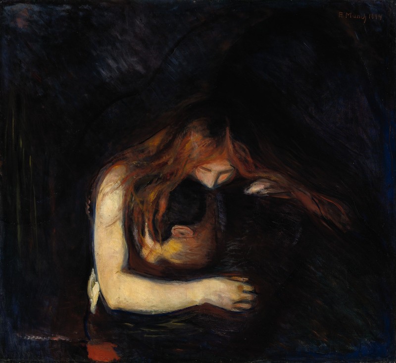 800x733 Artwork By Edvard Munch - Vampire Painting
