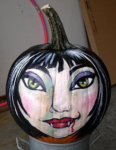 236x304 Cute Vampire Painted Pumpkin. Craft Ideas Holidays - Vampire Pumpkin Painting