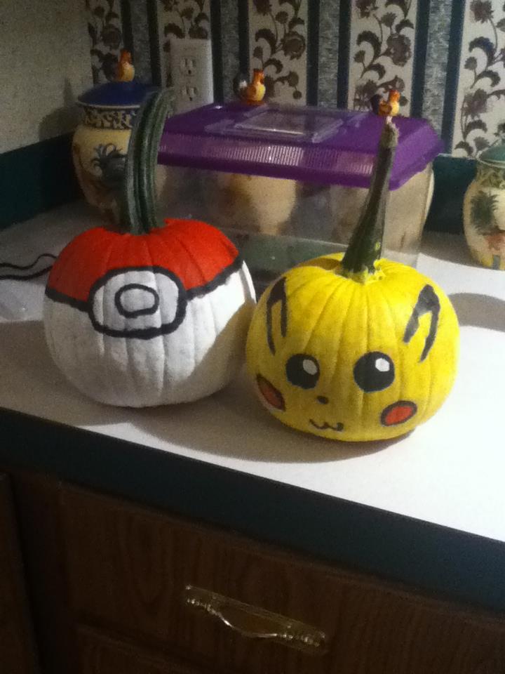 720x960 Pikachu And Poke Ball Pumpkins By Omfgvampirekisses - Vampire Pumpkin Painting