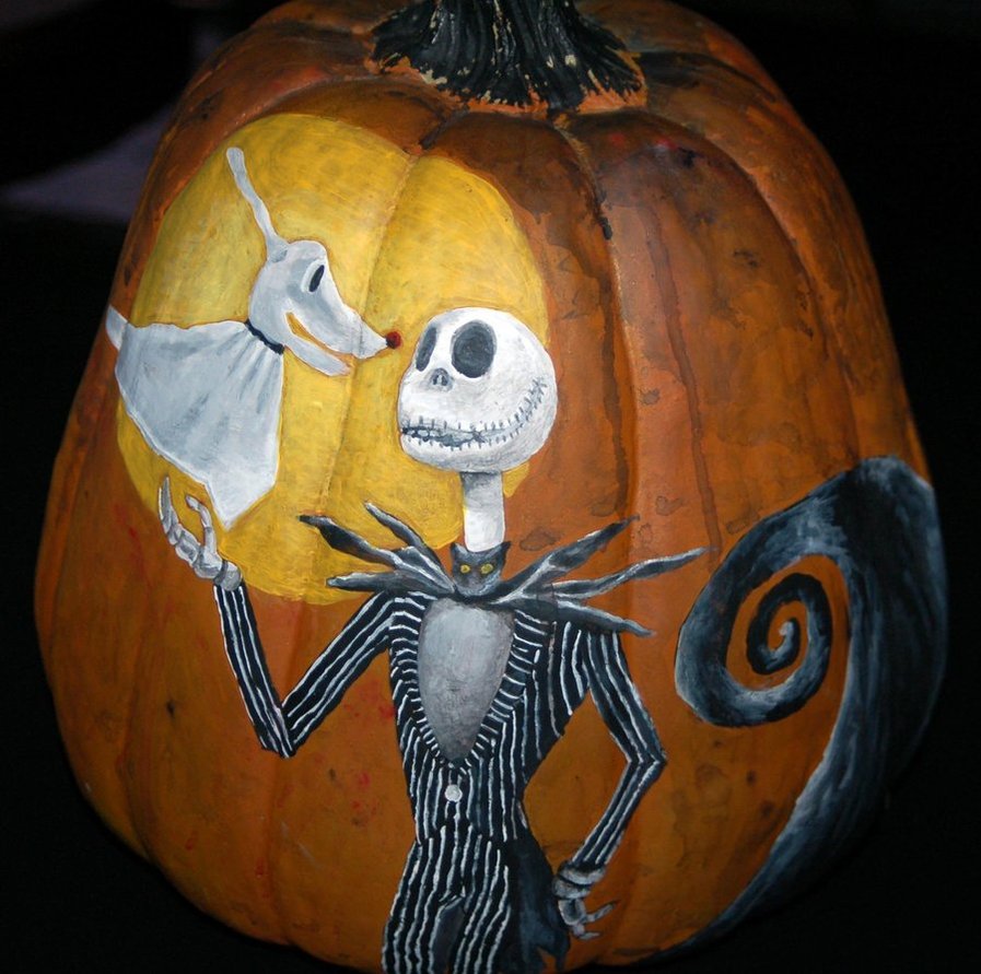 897x891 A Nightmare Before Christmas Pumpkin Painting By Eureeka14 - Vampire Pumpkin Painting