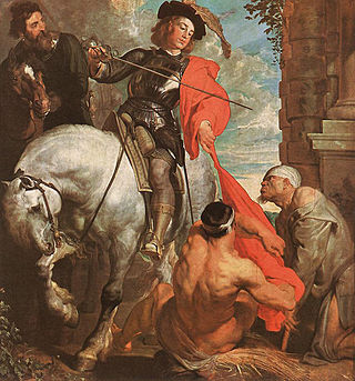 320x343 Saint Martin And The Beggar (Van Dyck) - Van Dyke Painting