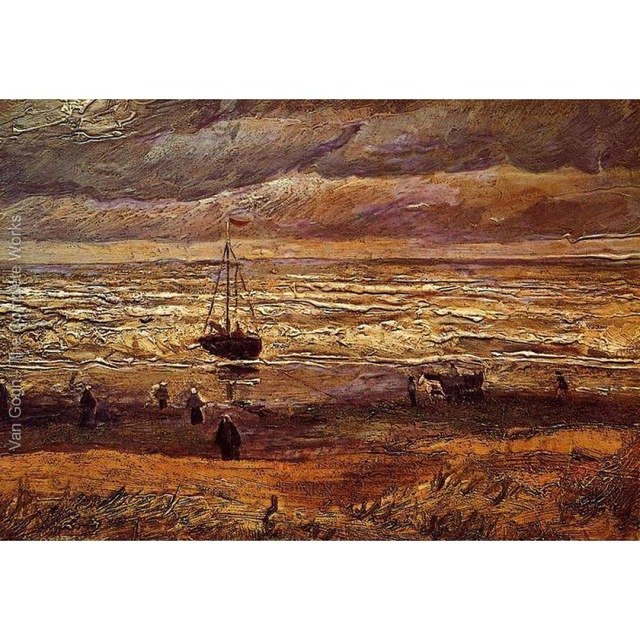 640x640 The Beach - Van Gogh Beach Painting