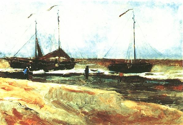 597x408 Beach - Van Gogh Beach Painting
