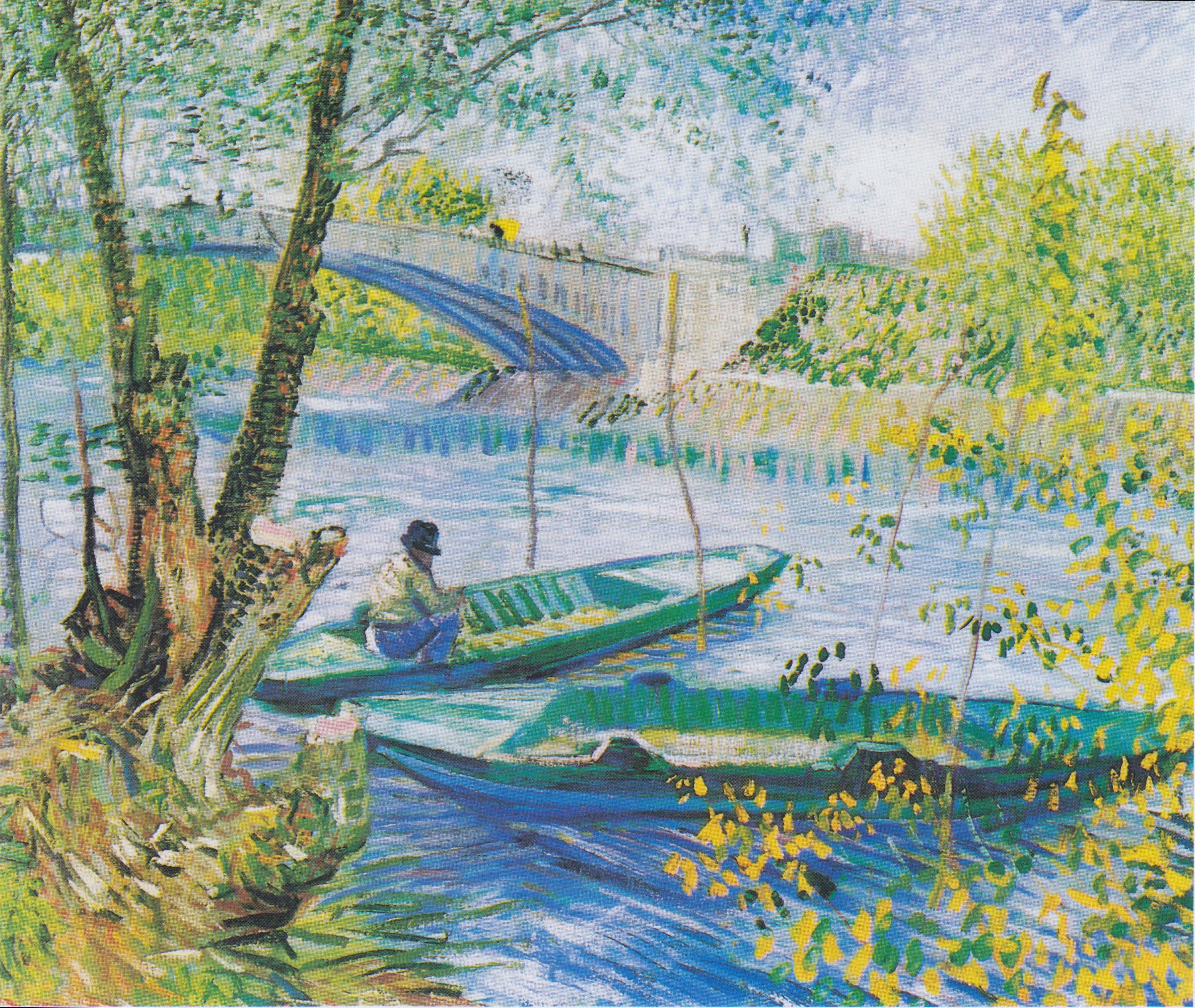 3876x3270 Seine (Van Gogh Series) - Van Gogh Boat Painting