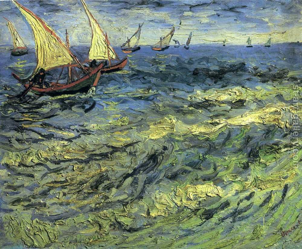 1000x827 Fishing Boats - Van Gogh Boat Painting