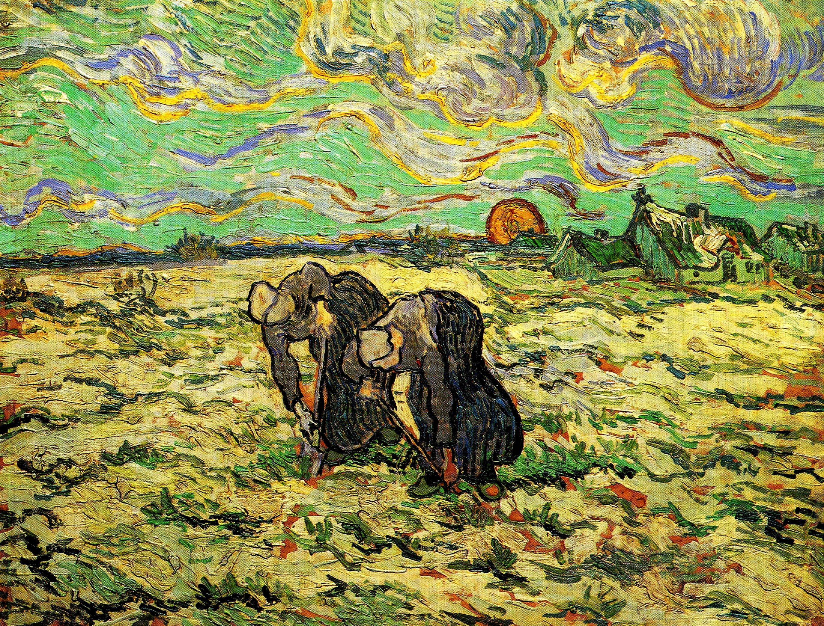 2748x2089 Vincent Van Gogh - Van Gogh Field Painting