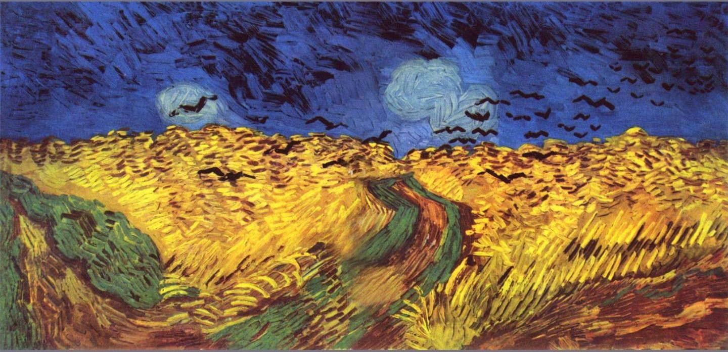 1440x697 Vincent Van Gogh Crows Over Wheat Field Painting 50% Off - Van Gogh Field Painting