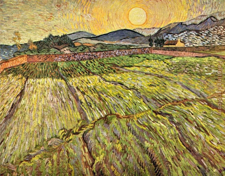 911x712 Vincent Van Gogh Landscape With Ploughed Fields Painting Anysize - Van Gogh Field Painting