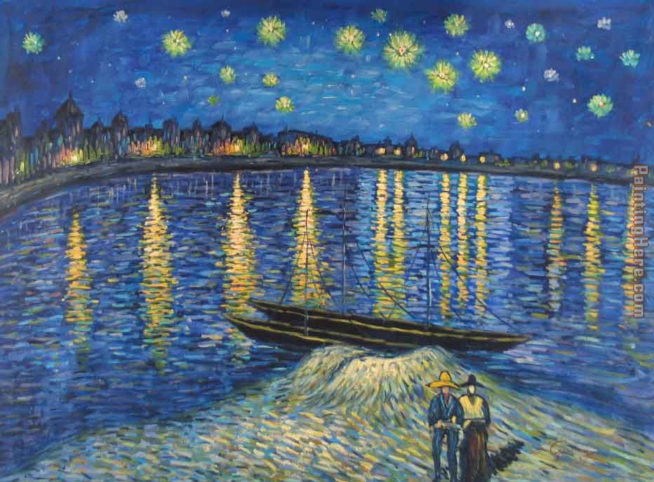932x687 Vincent Van Gogh Starry Night Over The Rhone 2 Painting Anysize 50 - Van Gogh Painting
